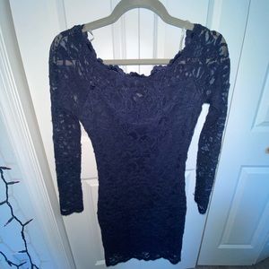 Navy Blue Lace Dress